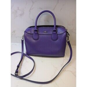 Coach Bennett Satchel / Purse — Purple Leather 2 Way Crossbody